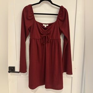 Francesca's Collections Ribbed Red Top